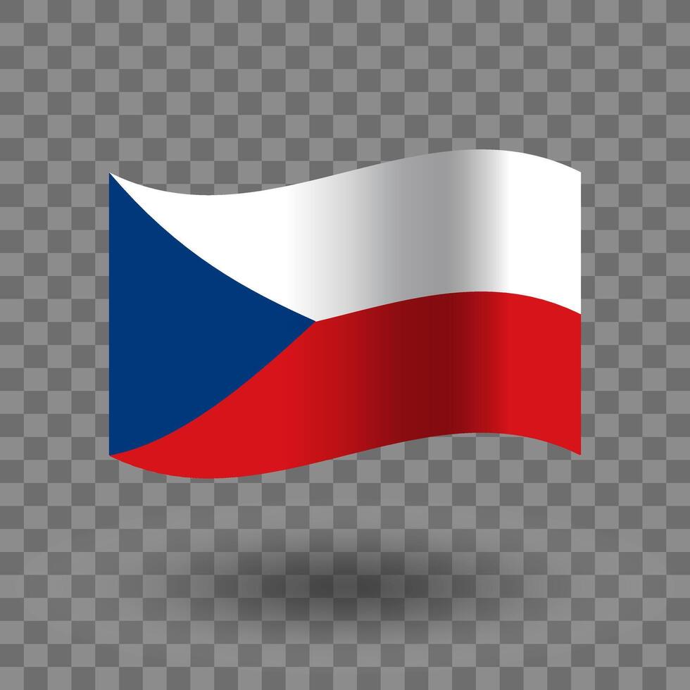 Czech Republic flag. Czech Republic wavy flag isolated. Flag of Czech Republic symbol icon. EPS 10 vector