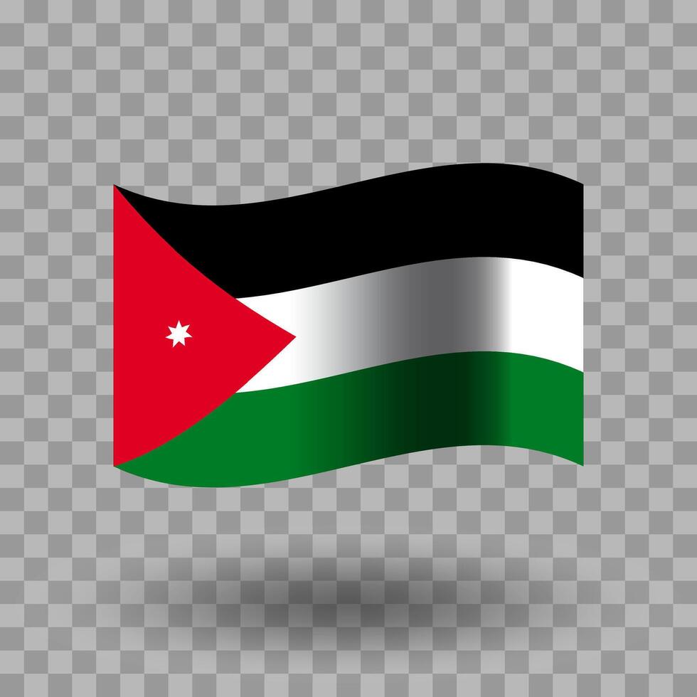 Jordan flag. Jordan wavy flag isolated. Flag of Jordan symbol icon. EPS 10 vector