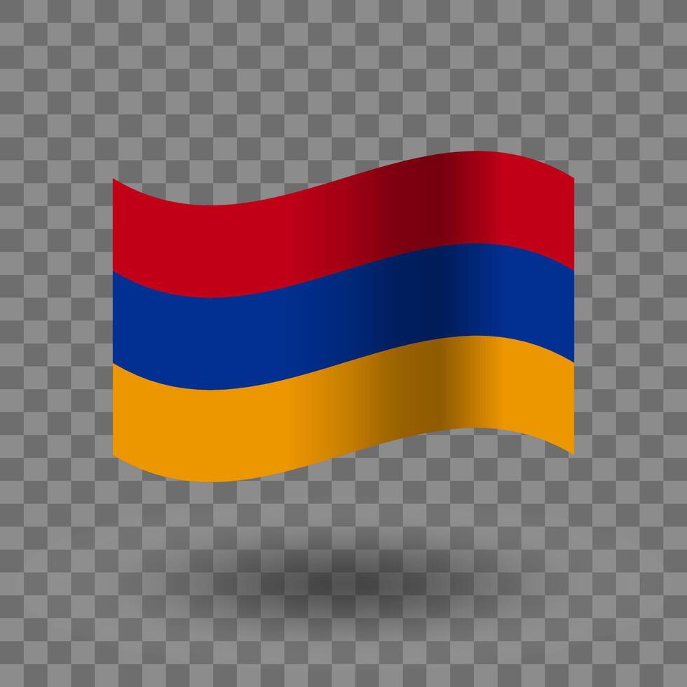 Armenia flag. Armenia wavy flag isolated. Flag of Armenia symbol icon. EPS 10 vector