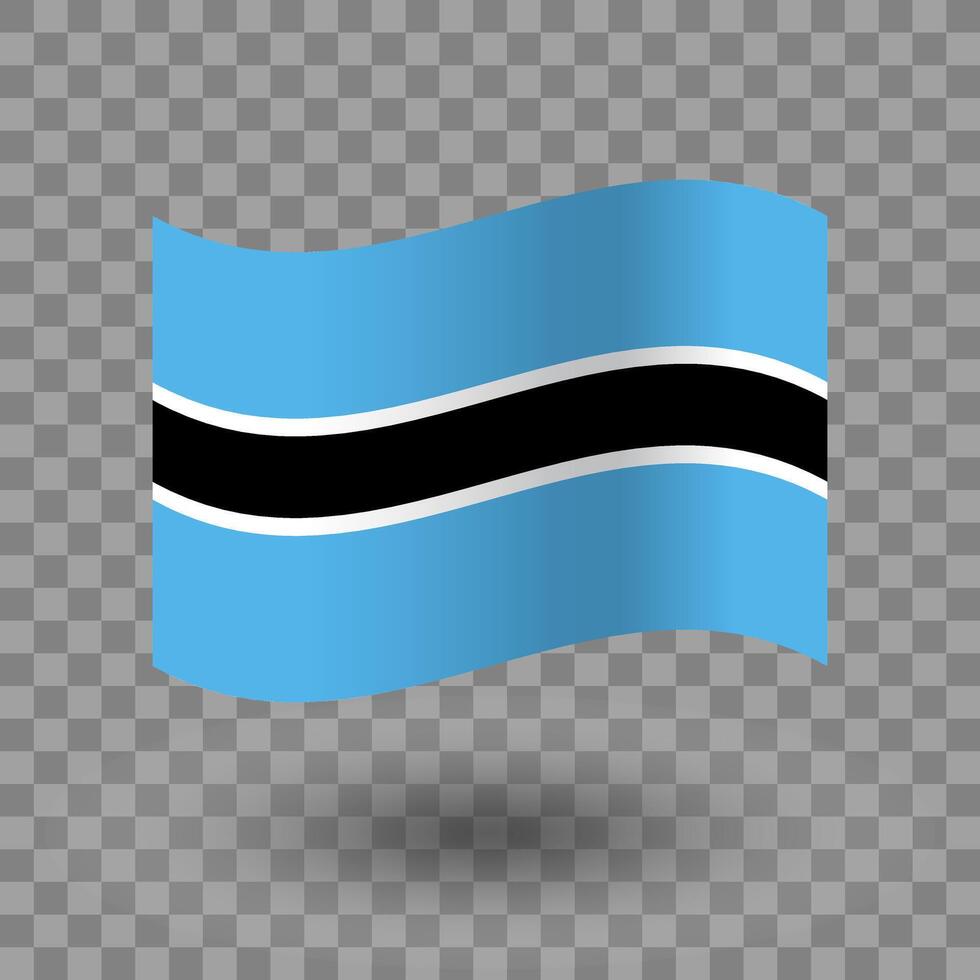 Botswana flag. Botswana wavy flag isolated. National flag of Botswana symbol icon. EPS 10 vector