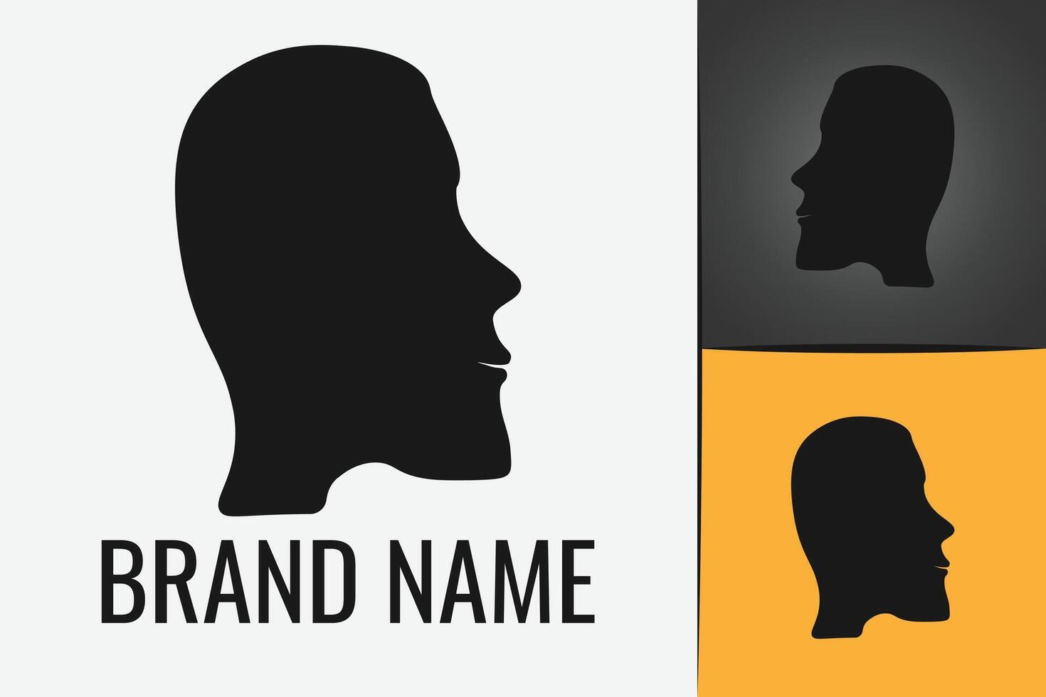 Male face logo silhouette. Face side view of man head. Male head logotype. Boy profile logo vector