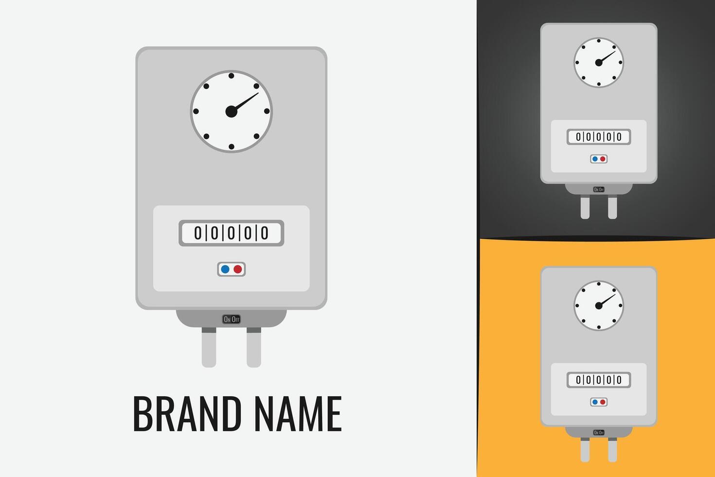House Electric water heater Gas boiler logo. Boiling heating gas fired boiler logotype vector