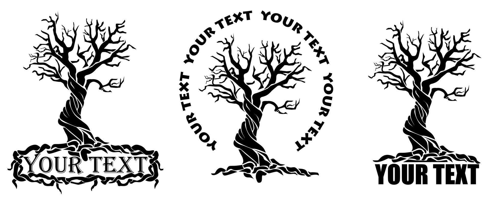Stylized tree with text vector