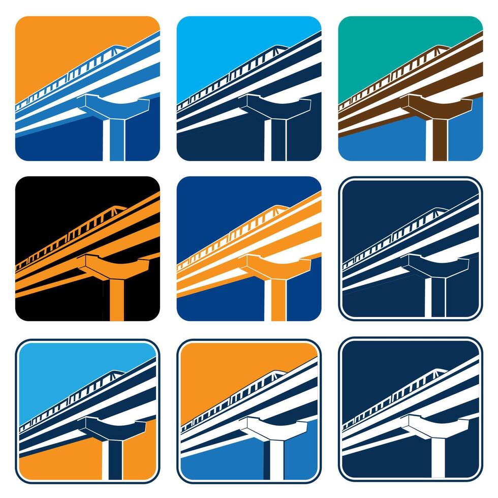 City train in different color options vector