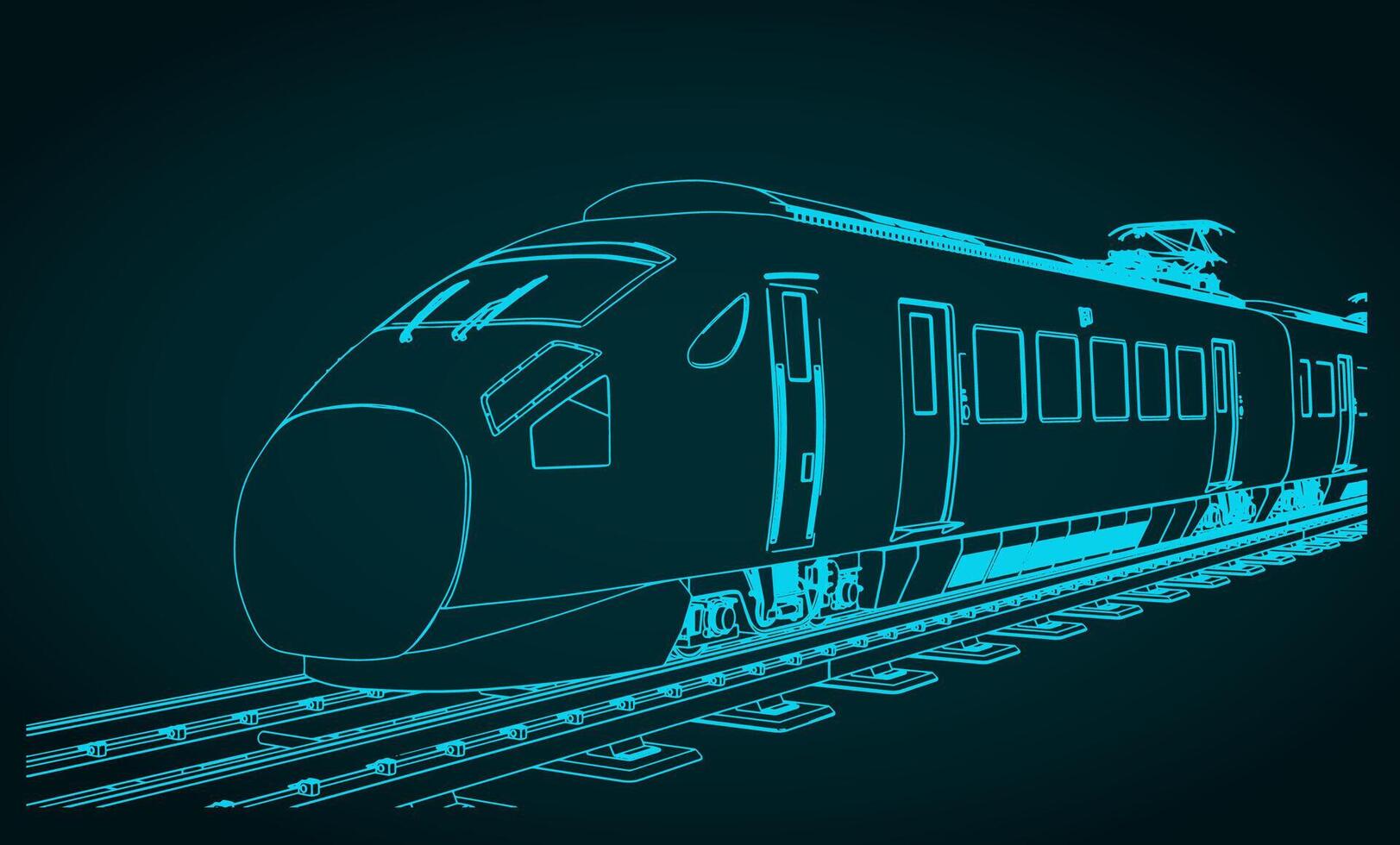 High-speed train close-up vector