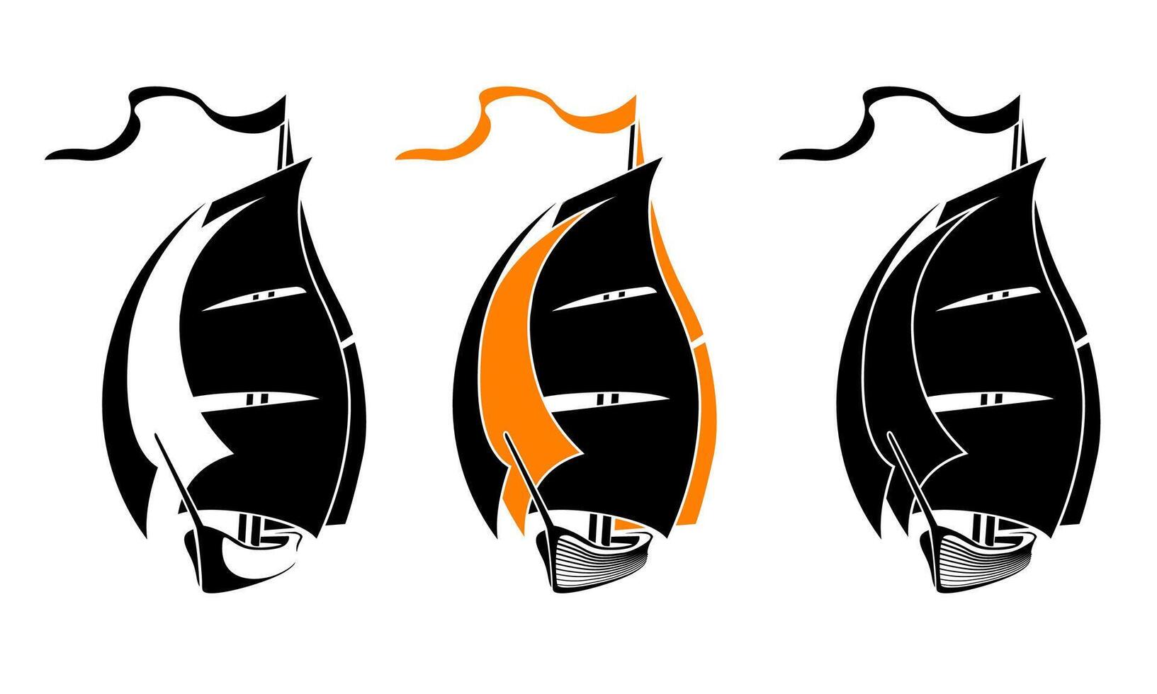 Stylized sailing ship vector