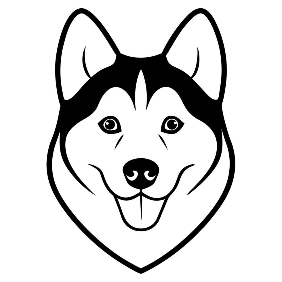 Detailed Husky Dog Face Shot vector