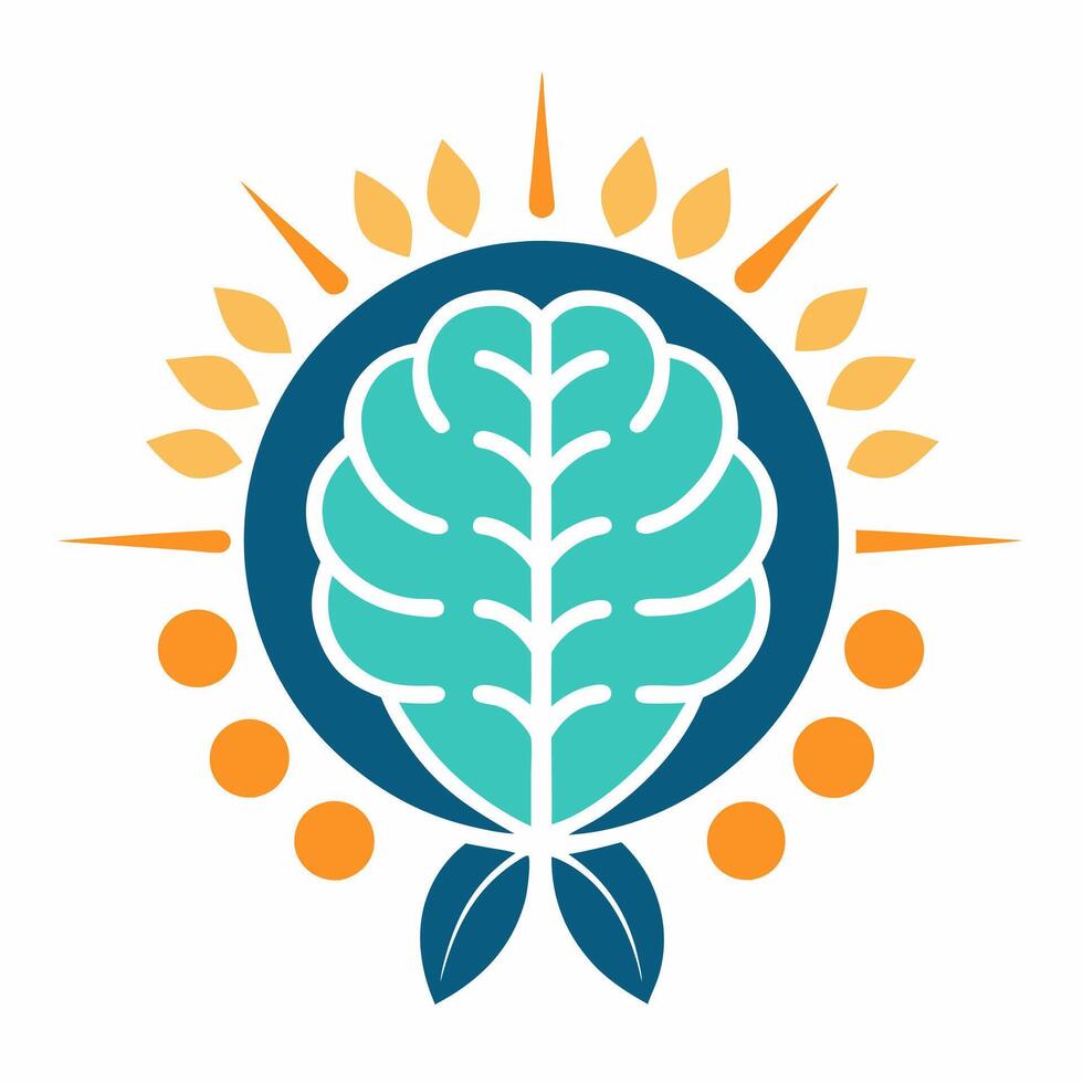 Minimalist Artificial Intelligence Brain Logo Design vector