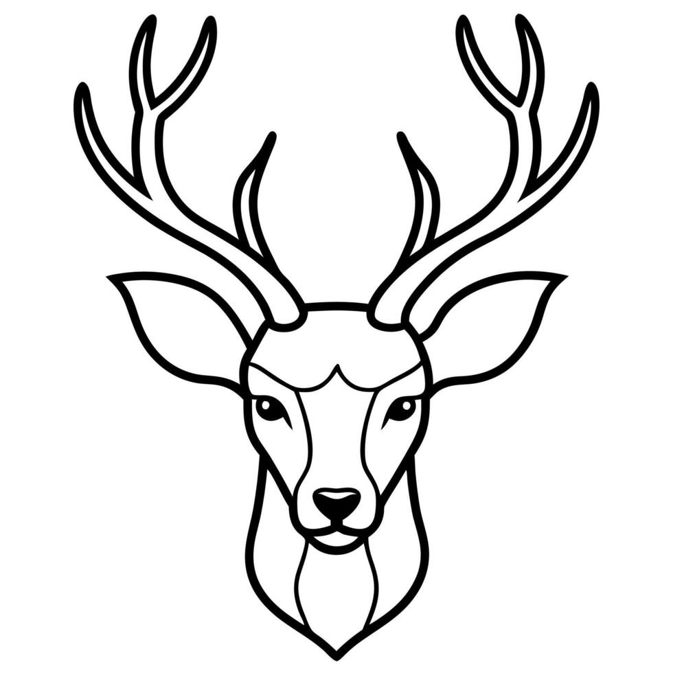 Minimalist Deer Head Icon Design vector
