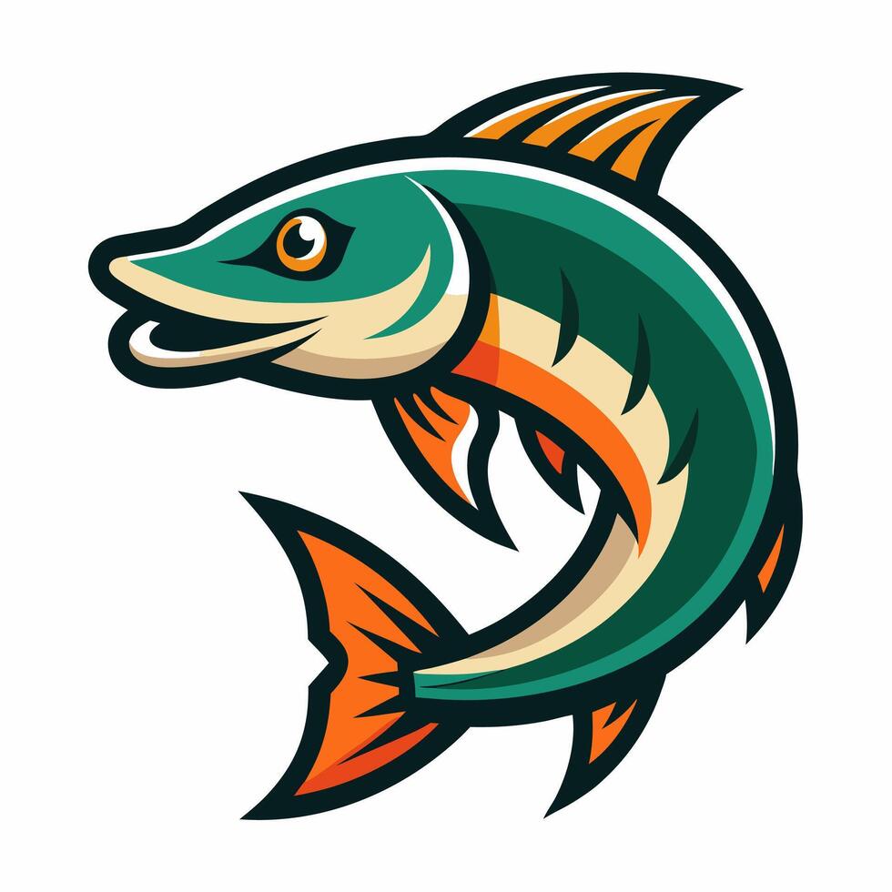 Professional Pike Fish Branding Logo for Businesses vector