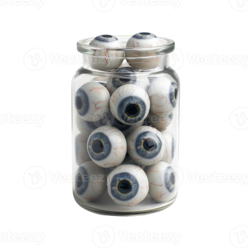 Jar Full of Realistic Eyeballs png