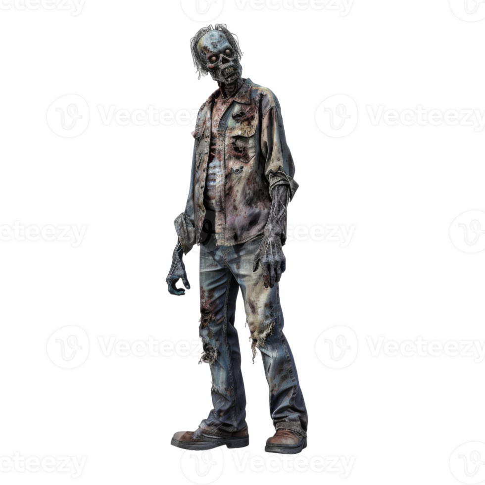 A Decaying Zombie in Ripped Clothes png