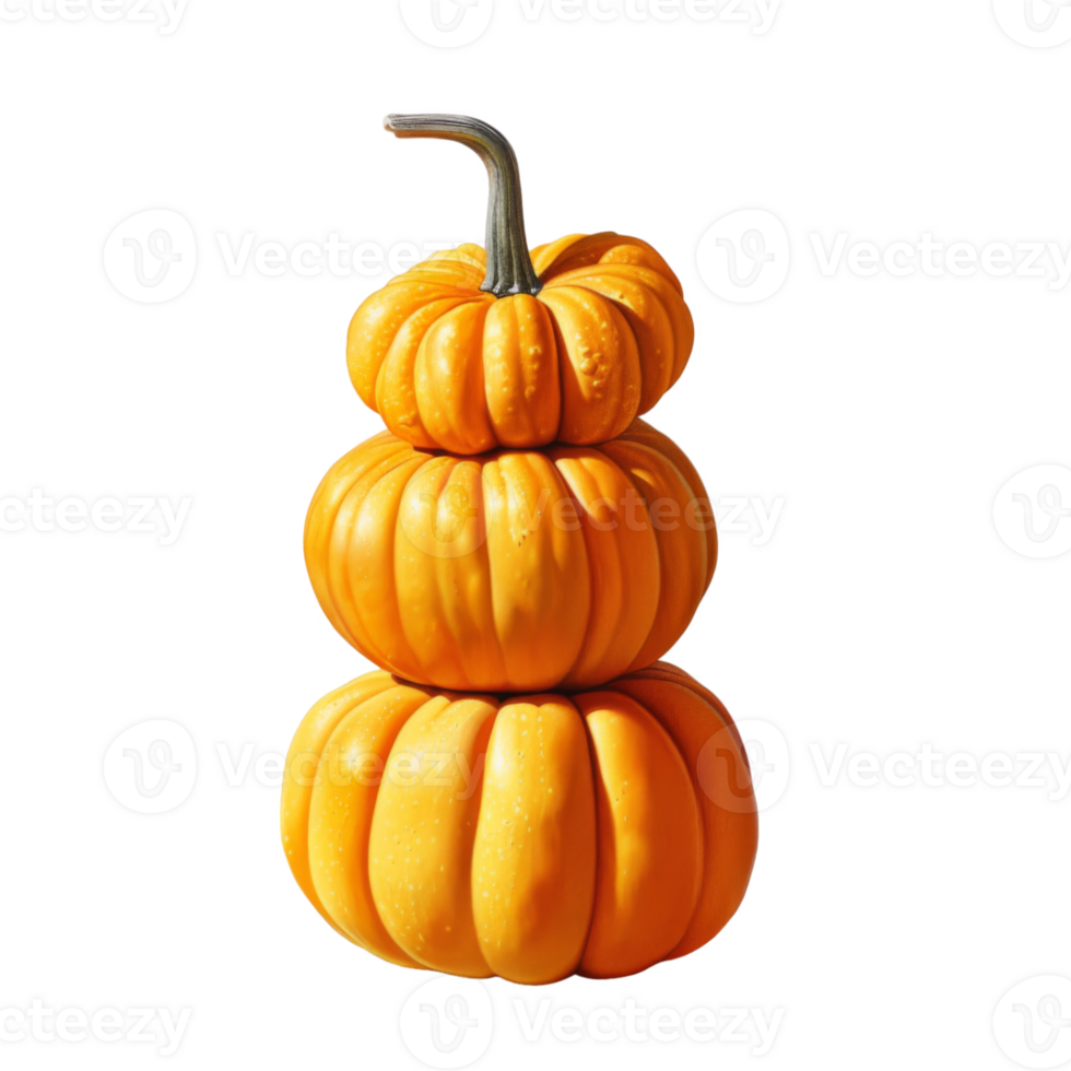 Stack of Three Small Orange Pumpkins png