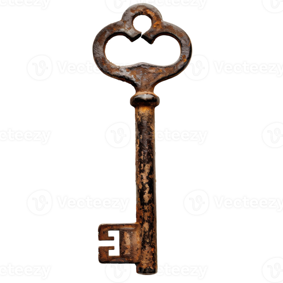 A Rusty Old Key With A Unique Design png