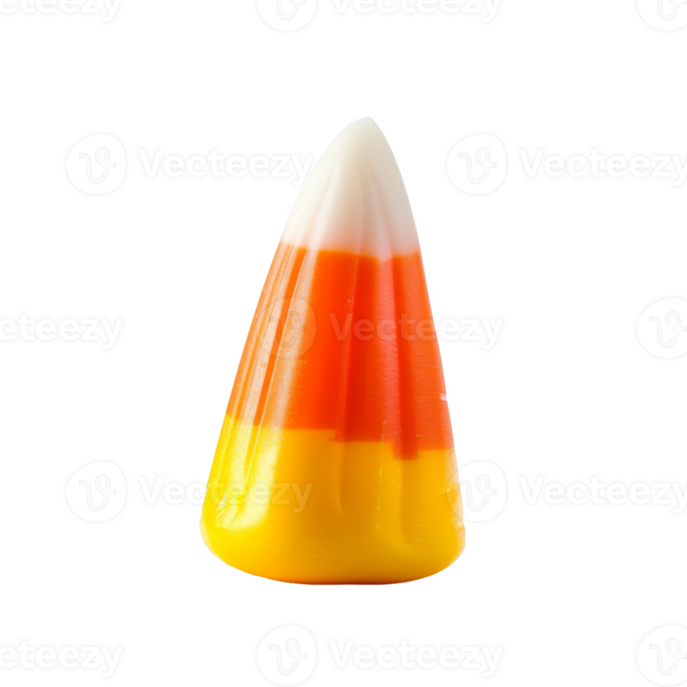 A single, conical, candy corn treat png