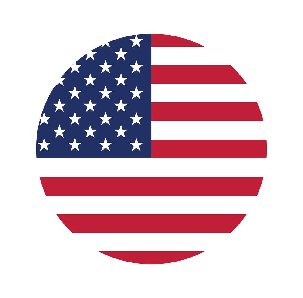 United States Flag Round Icon. vector