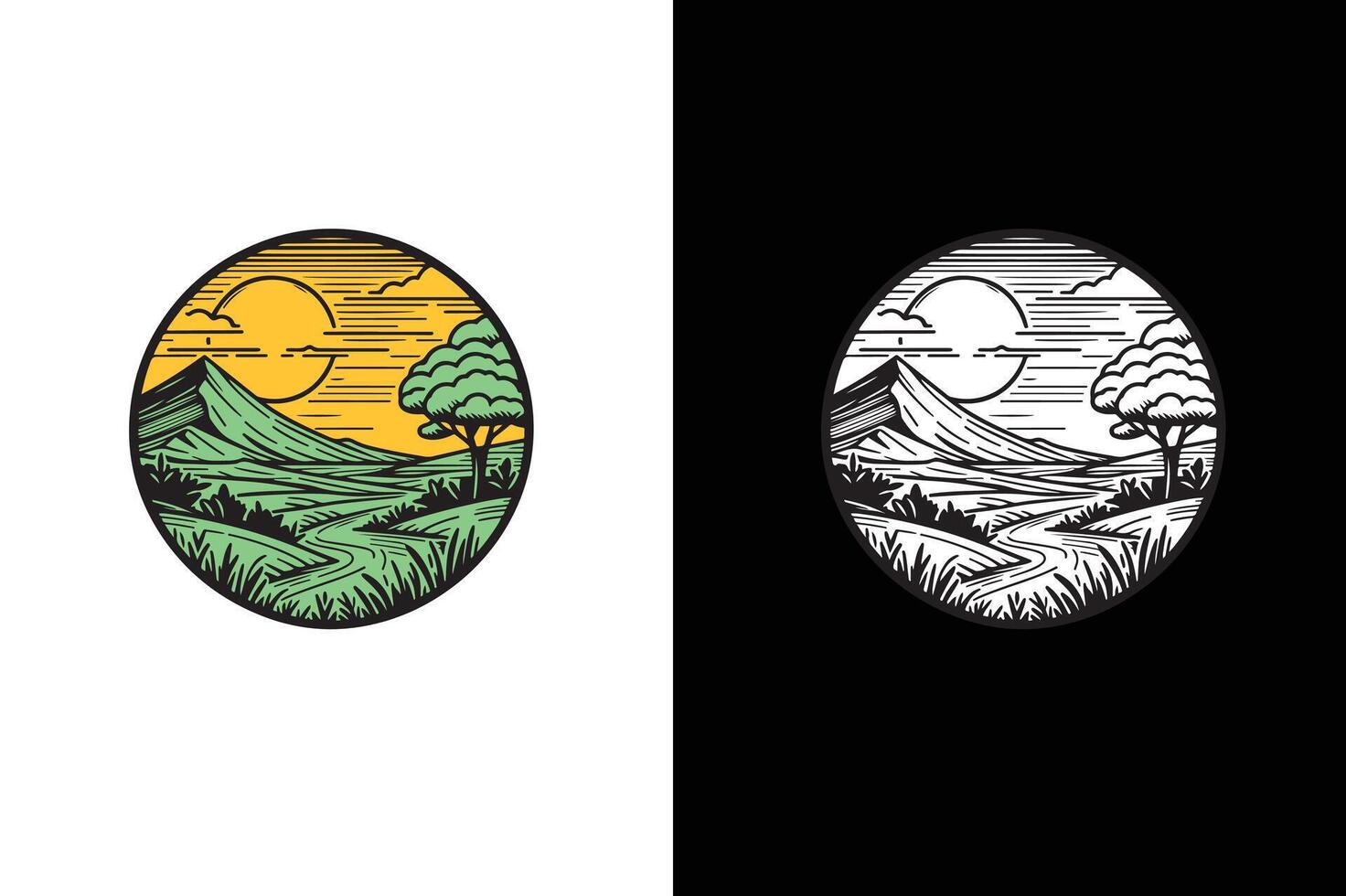 two different logos for a mountain range vector
