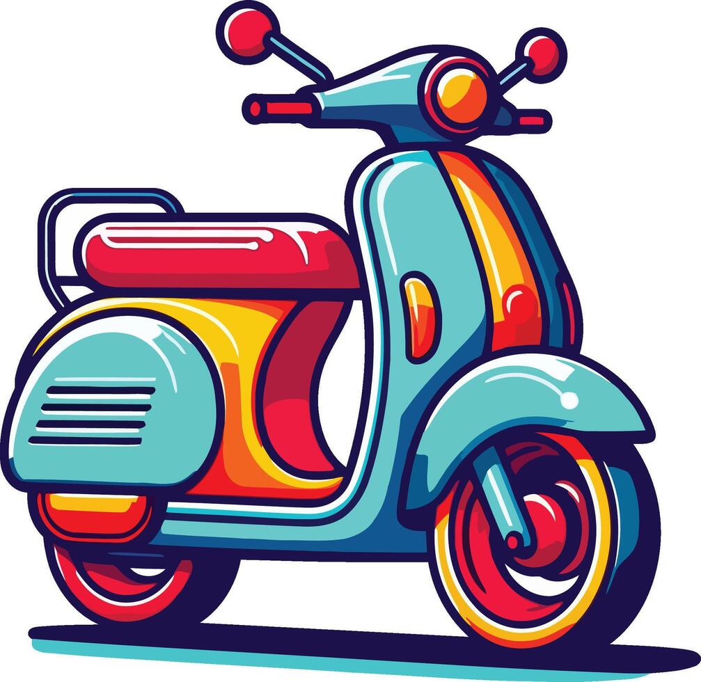 a cartoon scooter is shown in this illustration vector