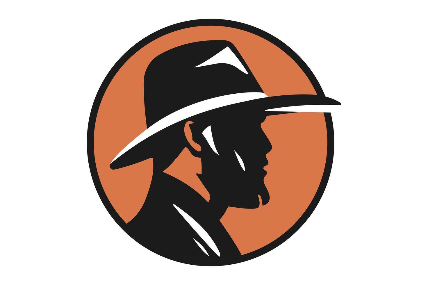 Hunter logo design with hut. vector