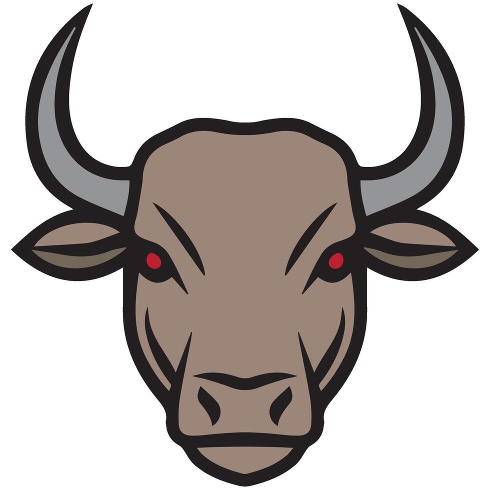Icon Bull Head Logo Mascot vector