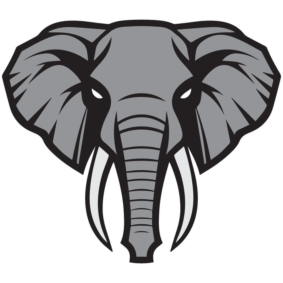 Icon Elephant Head Logo Mascot vector