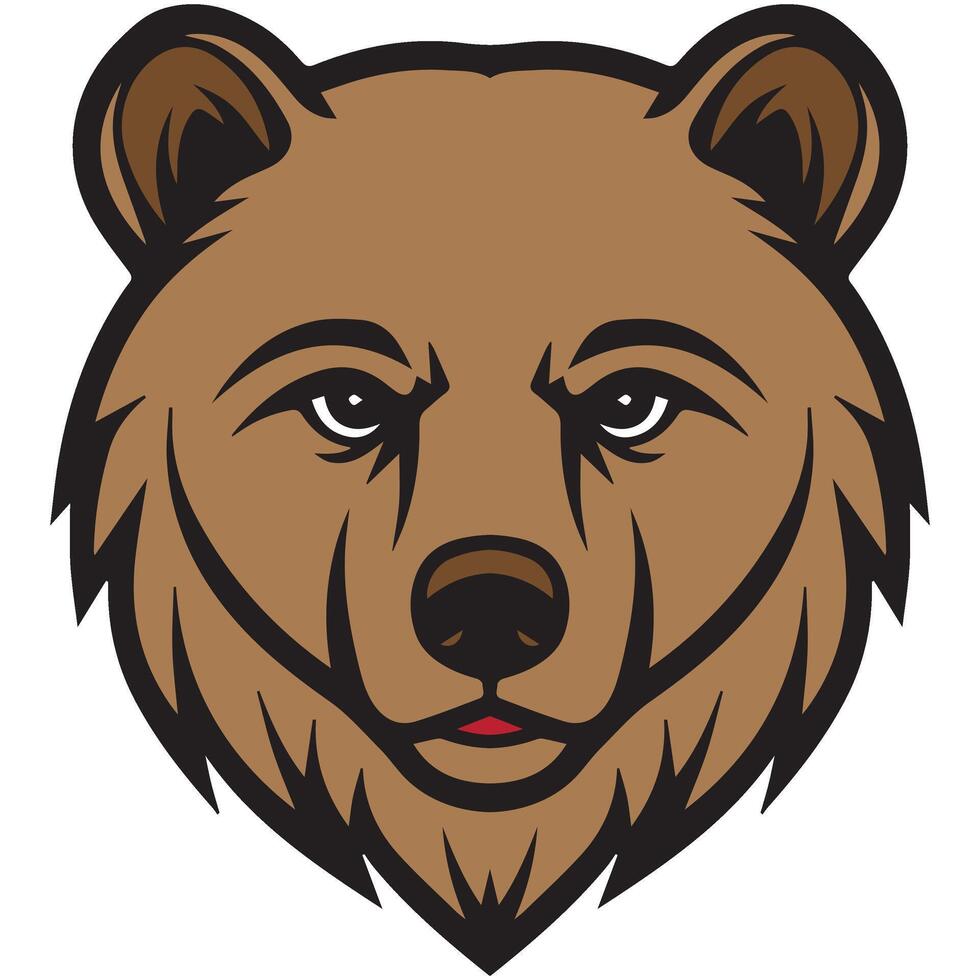 Icon Bear Head Logo Mascot vector