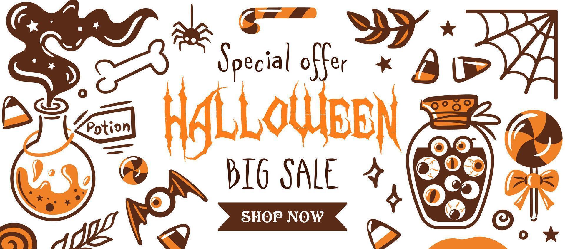 Join us for our Halloween Big Sale Exclusive Special Offer on Spooky Merchandise just for you vector