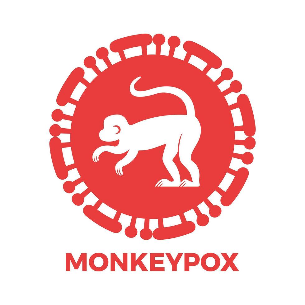 Monkey silhouette. A detailed visual representation of Monkeypox emphasizes its critical importance for health awareness and education. illustration for medical brochures, flyers, website, logo vector