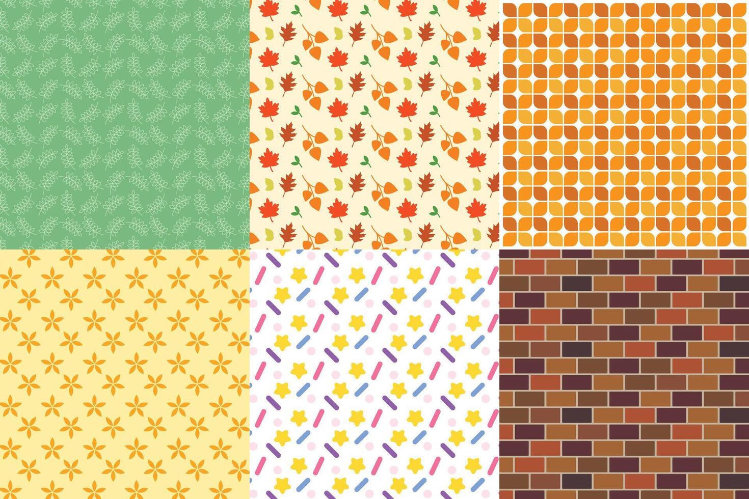 Set of 6 repeatable patterns vector