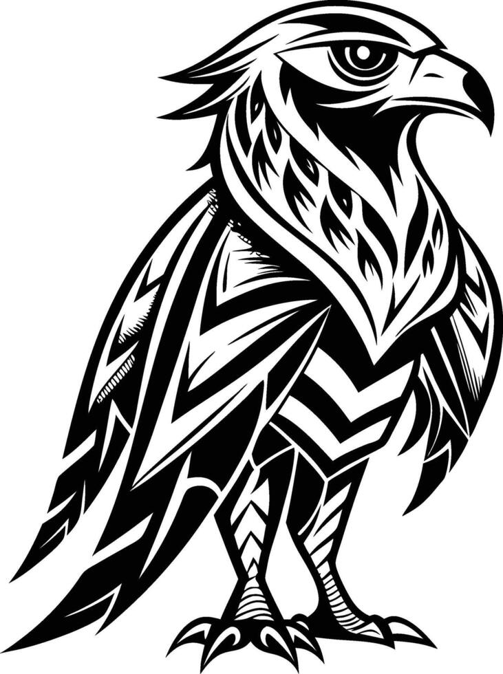 Eagle tattoo abstract line art vector