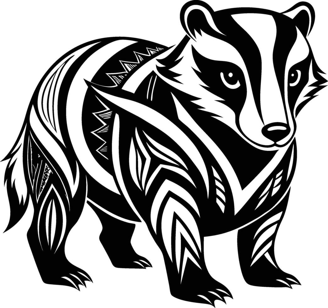 badger abstract line art vector