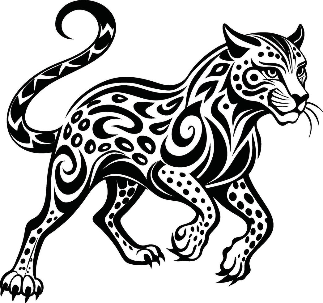 Cheetah abstract line art vector