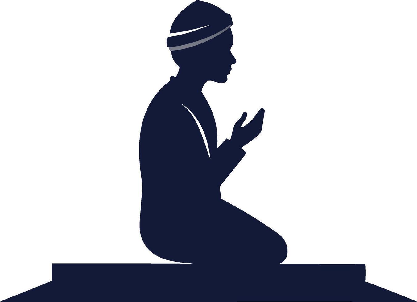 silhouette Muslim Praying praying vector