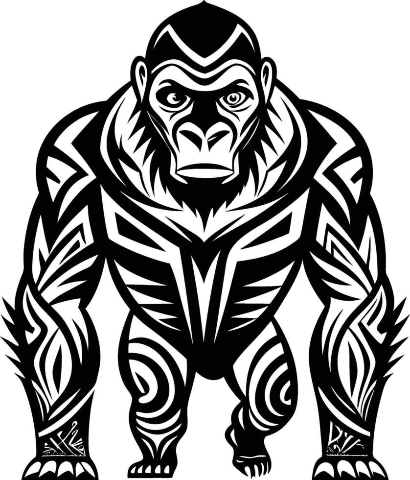 gorilla abstract line art vector