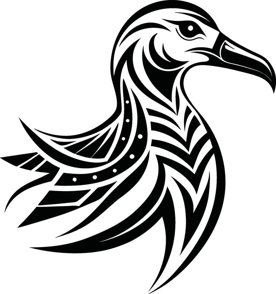 hummingbird Head abstract line art vector