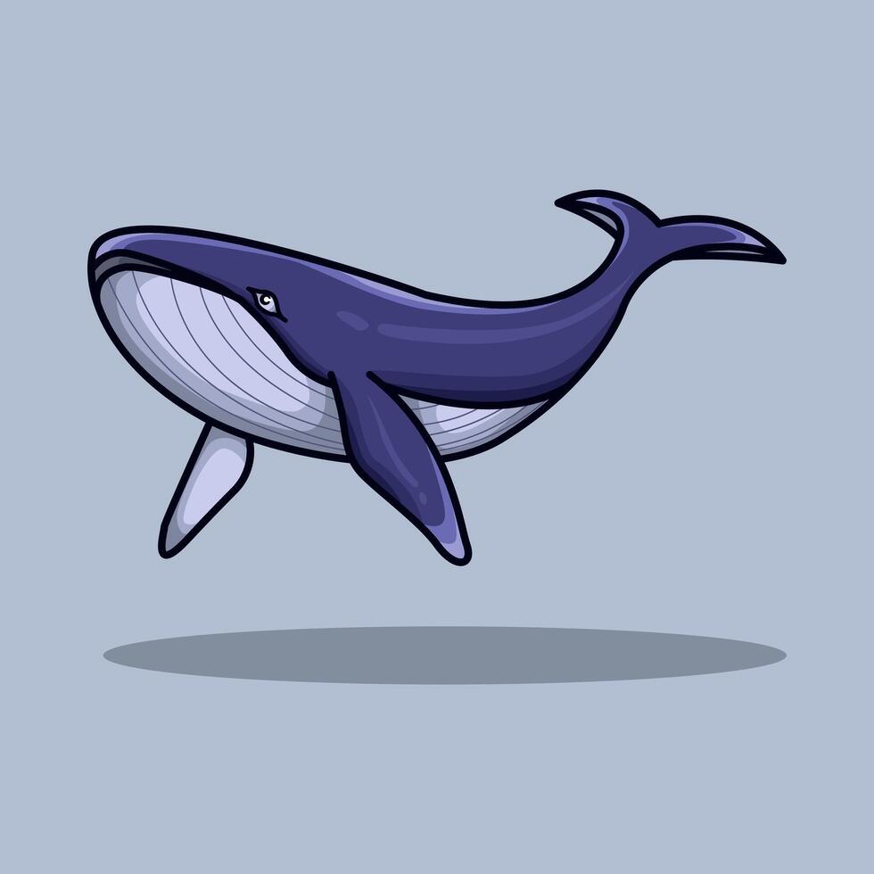 PSea Ocean Whale Cartoon design illustration and icon for website, digital and print vector