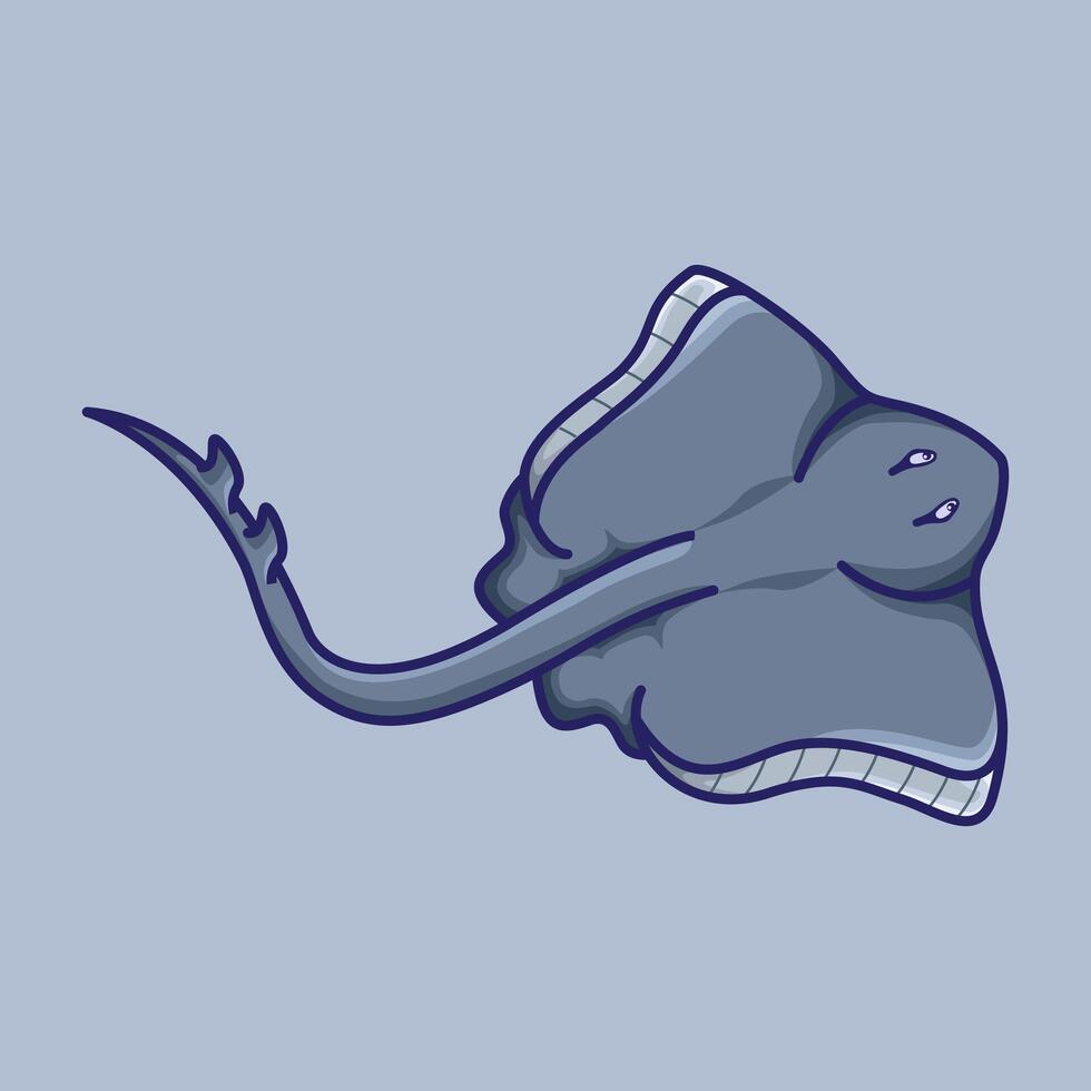 illustration Sea Stingray. design Ocean Stingray. Sea Ocean Stingray Cartoon design illustration and icon for website, digital and print vector