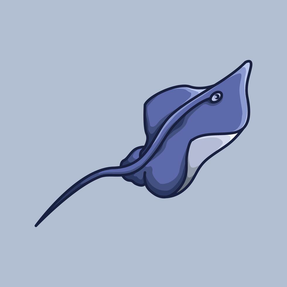 illustration Sea Stingray. design Ocean Stingray. Sea Ocean Stingray Cartoon design illustration and icon for website, digital and print vector
