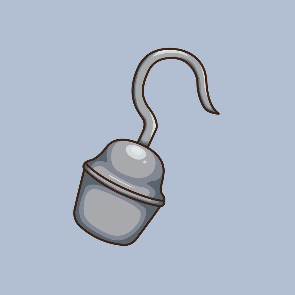 illustration Pirate Hook. design Pirate Hook. Sea Pirate Hook Cartoon design illustration and icon for website, digital and print vector