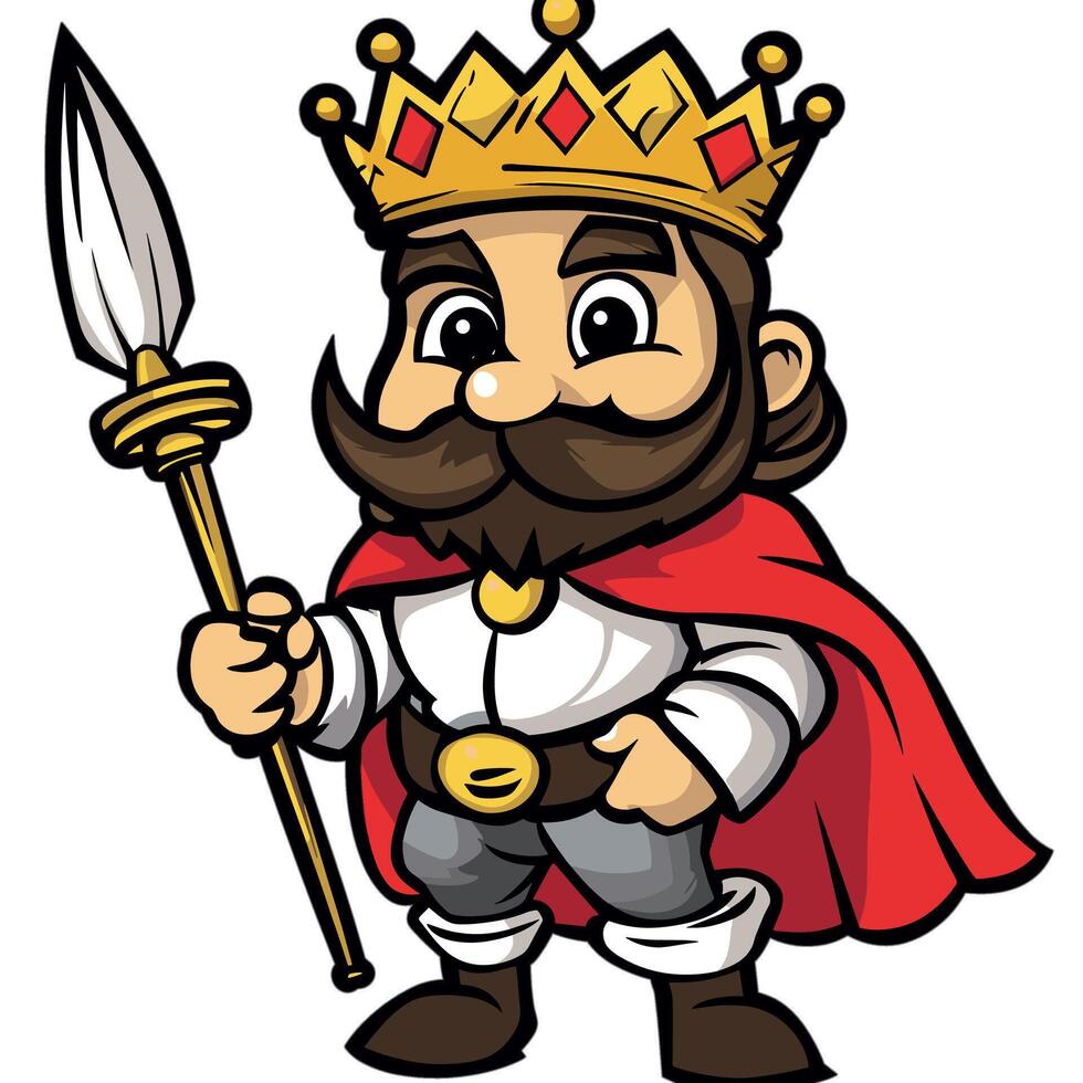 A whimsical drawing of a king in a cartoon style, great for playful and imaginative projects. vector