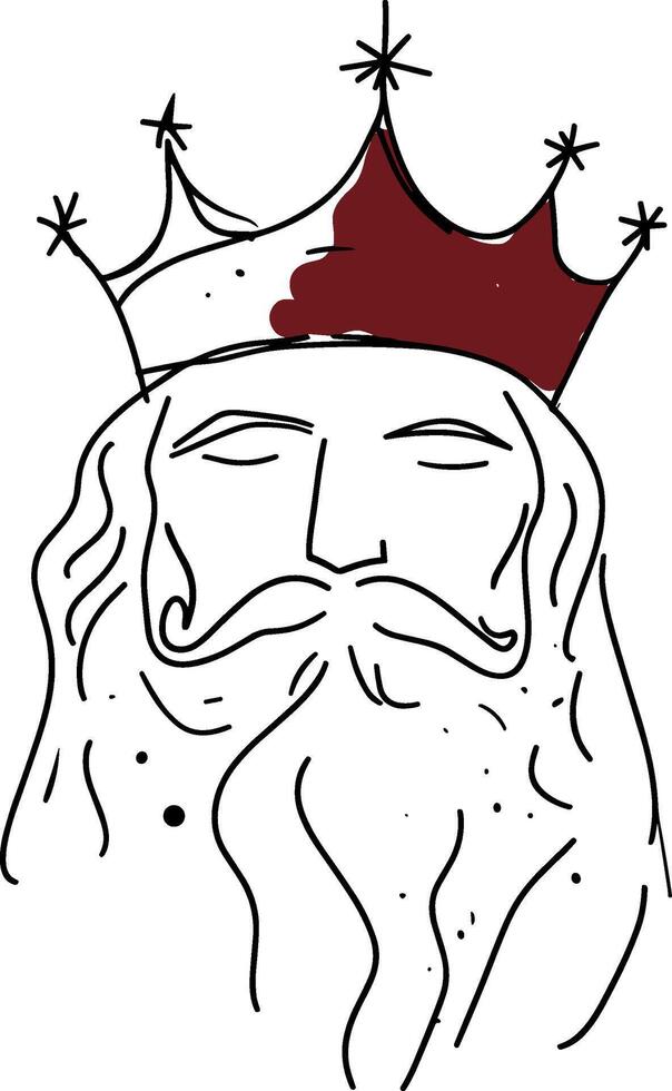 Line Art King Illustration vector