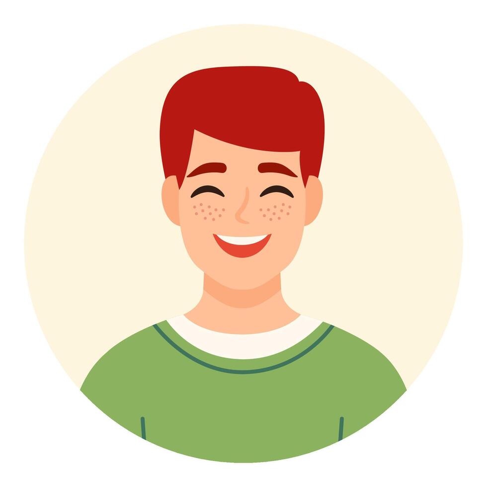Portrait of a red-haired man. Male avatars. illustration in a flat style vector