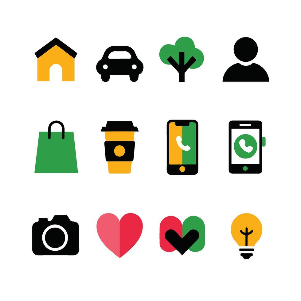Contact, heart and business icon isolated on white background. different icons vector