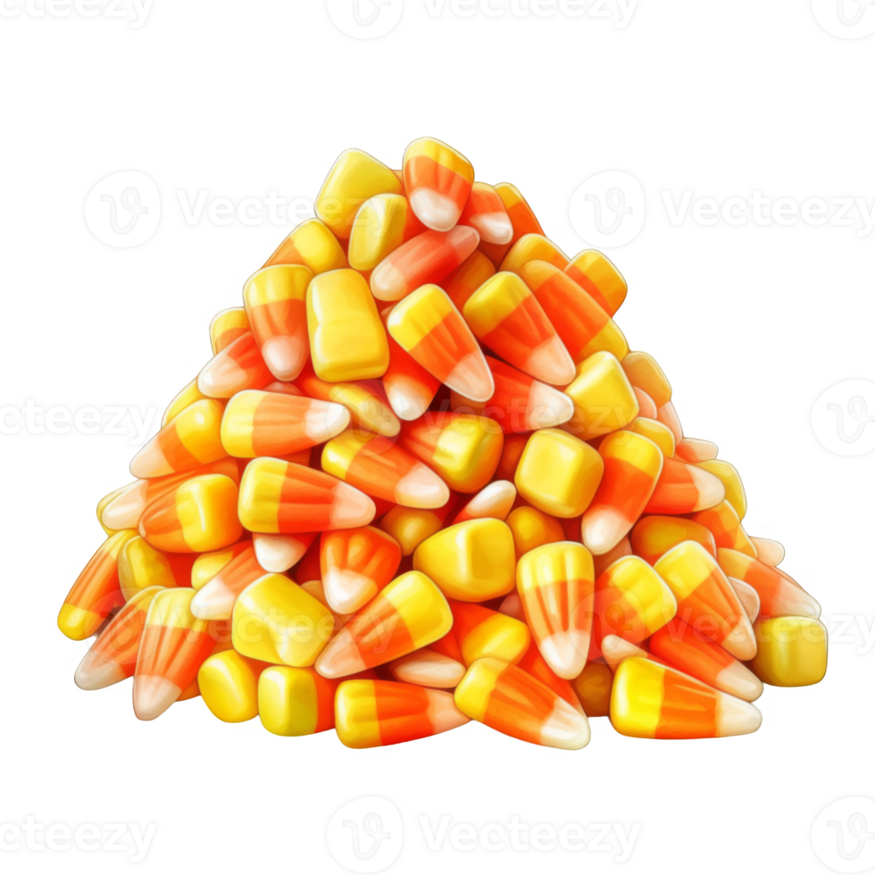 A Pile of Yellow and Orange Candy Corn png