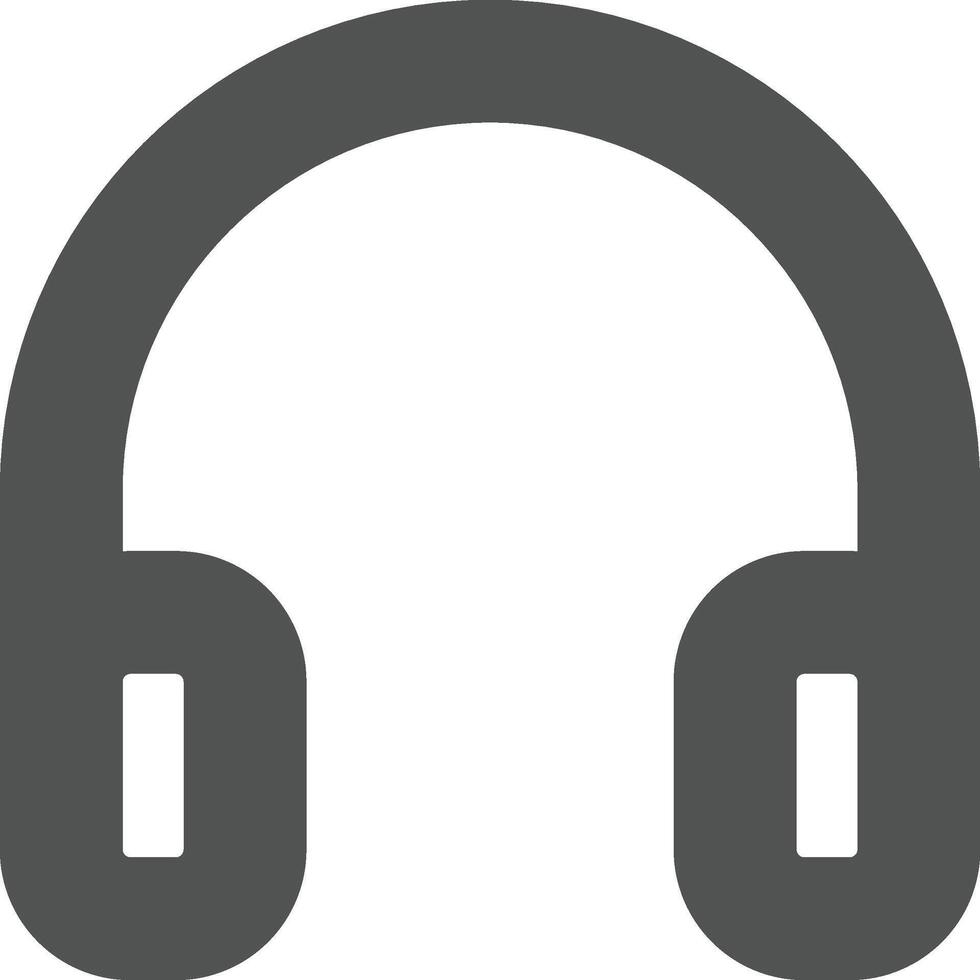 Headphone icon bold outline style vector