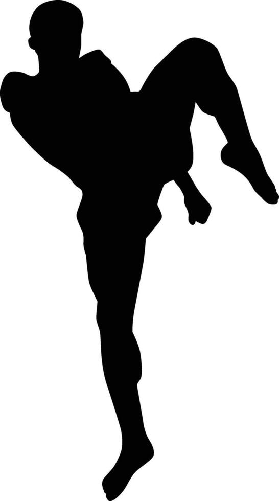 Muay thai pose vector