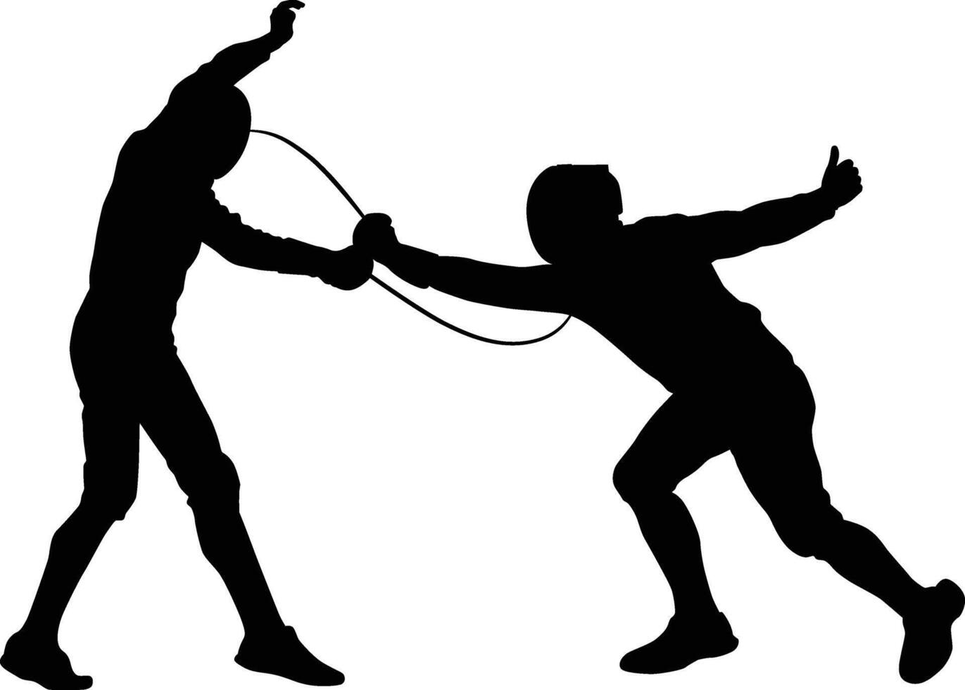 Fencer practice silhouette illustration vector