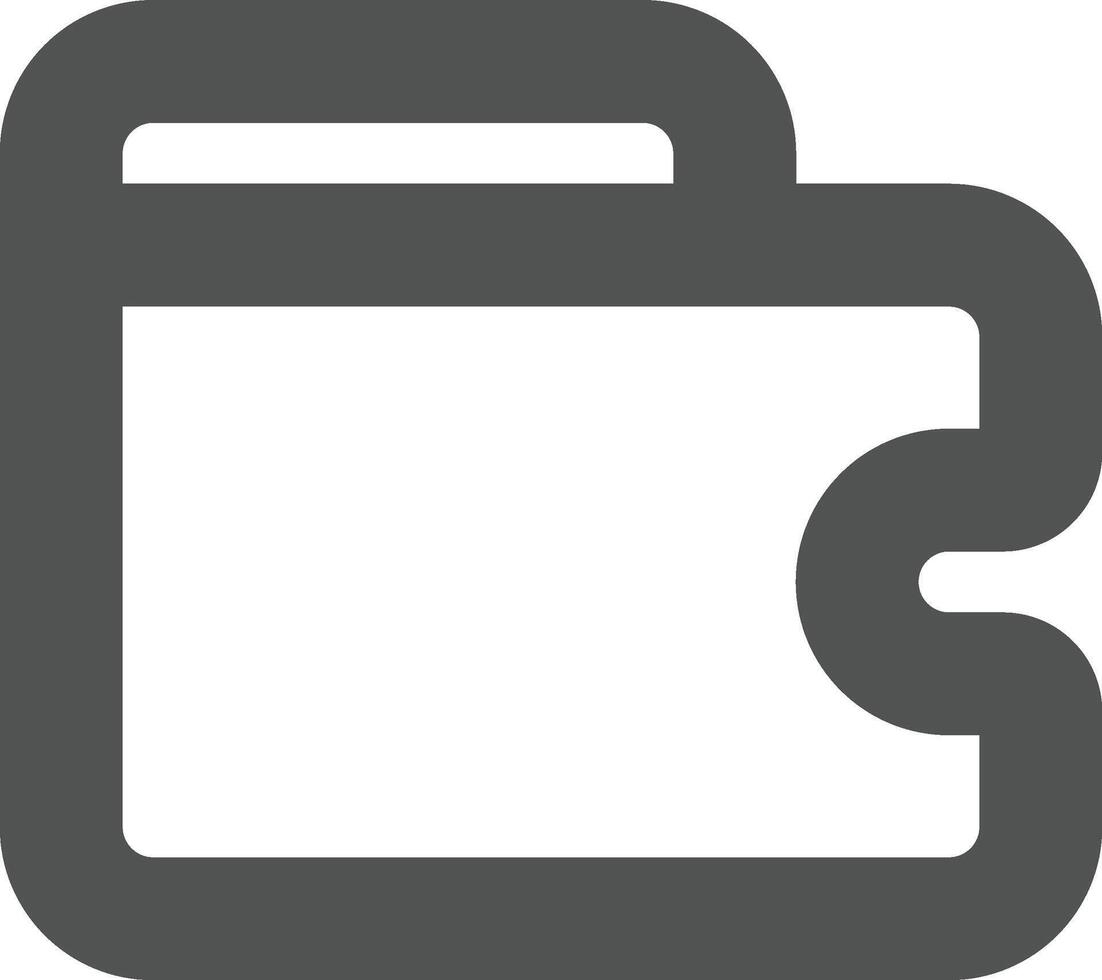 Wallet icon bold outline style vector