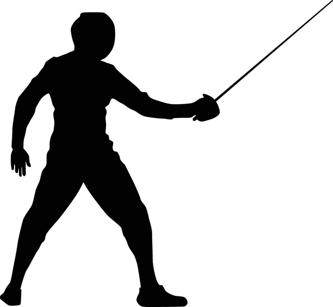 Fencer pose silhouette illustration vector