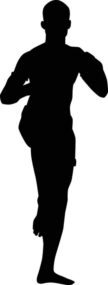 Muay thai pose full body vector